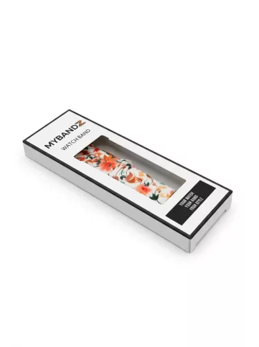 MYBANDZ Szilikon óraszíj rosegold csattal (virágmintás) / 22mm