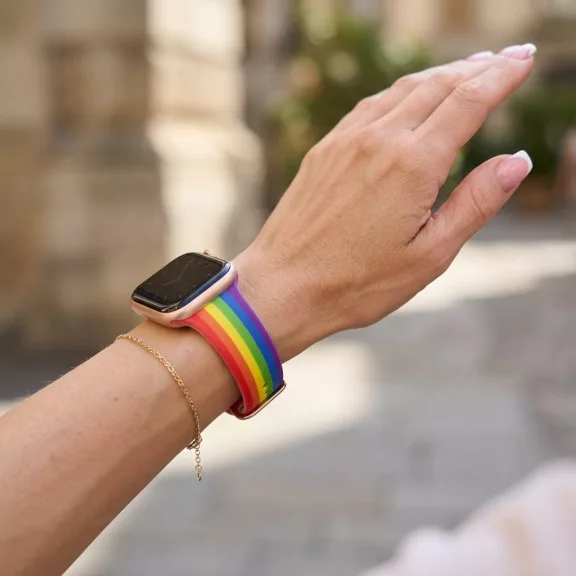 Apple Watch csatos szilikon óraszíj /rainbow/ 44/45/46/49 mm