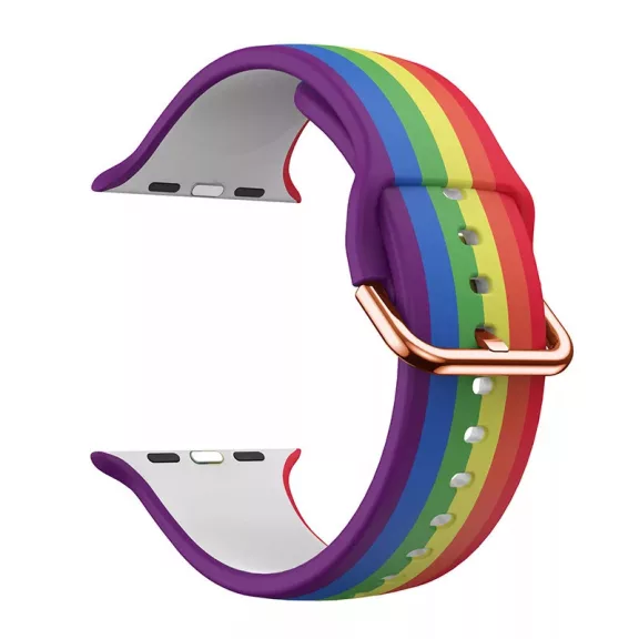 Apple Watch csatos szilikon óraszíj /rainbow/ 40/41 és 42mm
