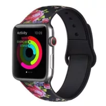   Apple Watch csatos szilikon óraszíj /black rose/ 40/41 és 42mm