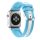 Apple Watch csíkos szilikon óraszíj /világoskék-fehér/ 38/40/41 mm
