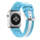 Apple Watch csíkos szilikon óraszíj /világoskék-fehér/ 40/41 és 42mm