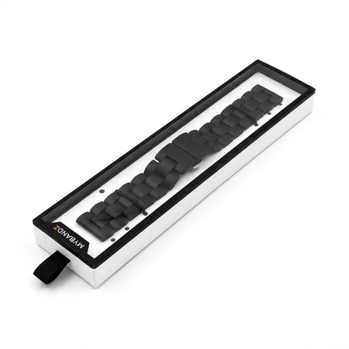 MYBANDZ Klasszikus fa óraszíj / fekete / 22mm