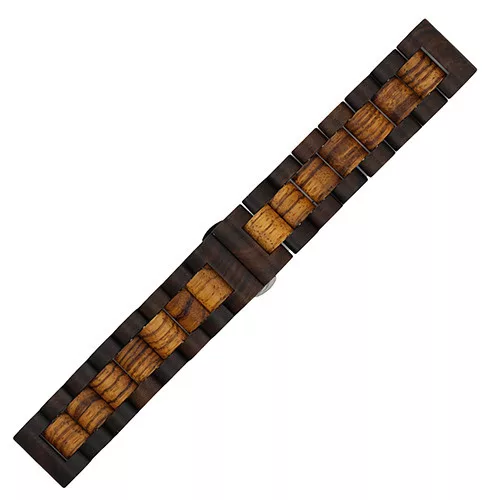 MYBANDZ Klasszikus fa óraszíj / fekete-barna / 22mm