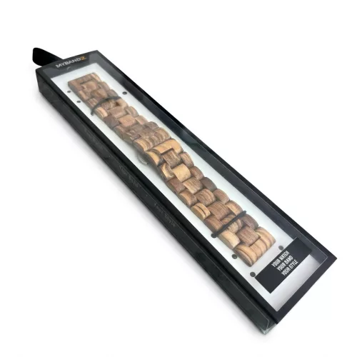 MYBANDZ Klasszikus fa óraszíj / világosbarna / 22mm
