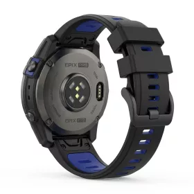   MYBANDZ Sportos két színű szilikon óraszíj - fekete-kék (20MM Quick Fit)