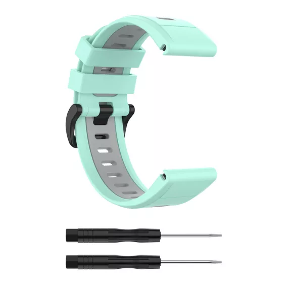 MYBANDZ Sportos két színű szilikon óraszíj - menta (Garmin 20mm Quick Fit)