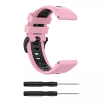   MYBANDZ Sportos két színű szilikon óraszíj - pink (Garmin 20mm Quick Fit)