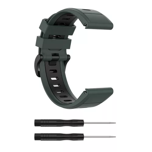 MYBANDZ Sportos két színű szilikon óraszíj - sötétzöld (22mm QuickFit )