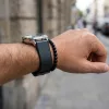 MYBANDZ Bőr és szilikon szíj - éjkék (22mm QuickFit )