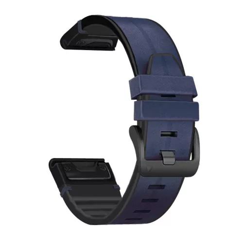 MYBANDZ Bőr és szilikon szíj - éjkék (22mm QuickFit )