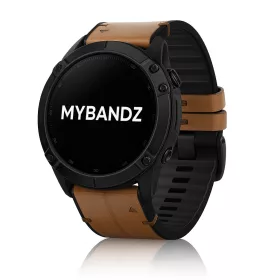 MYBANDZ Bőr és szilikon szíj - barna (26mm QuickFit )