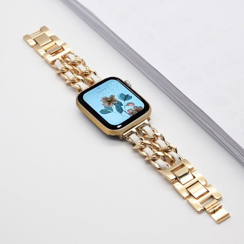 Apple Watch Dubaj óraszíj / arany-fehér / 38/40/41 mm