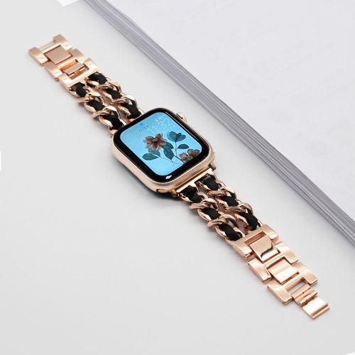 Apple Watch Dubaj óraszíj / rosegold-fekete / 38/40/41 mm