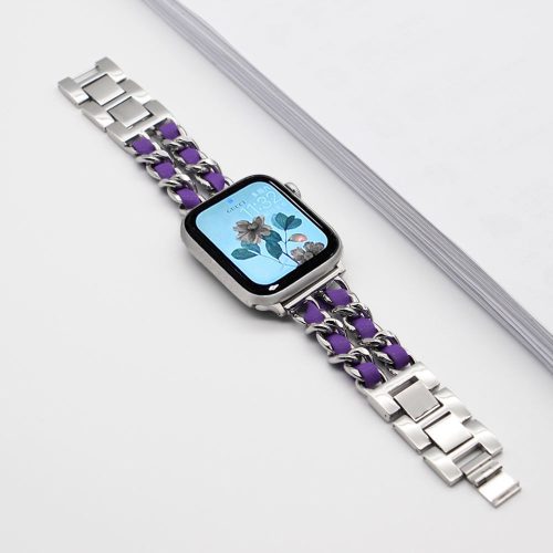 Apple Watch Dubaj óraszíj / ezüst-lila / 38/40/41 mm