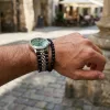 MYBANDZ Steel'o fém óraszíj / fekete-ezüst/ 20mm