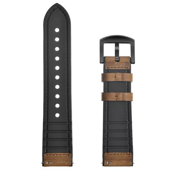 MYBANDZ Kívül puha bőr belül szilikon óraszíj /barna/ 20mm