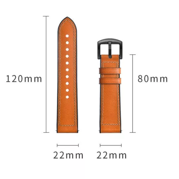 MYBANDZ Kívül puha bőr belül szilikon óraszíj /vörösesbarna/ 20mm