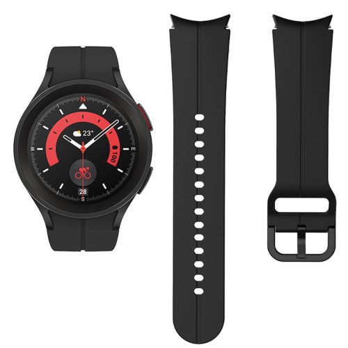 MYBANDZ Sportos szilikon óraszíj Galaxy Watch 4-5-6 /fekete-rés nélkül/ 20mm