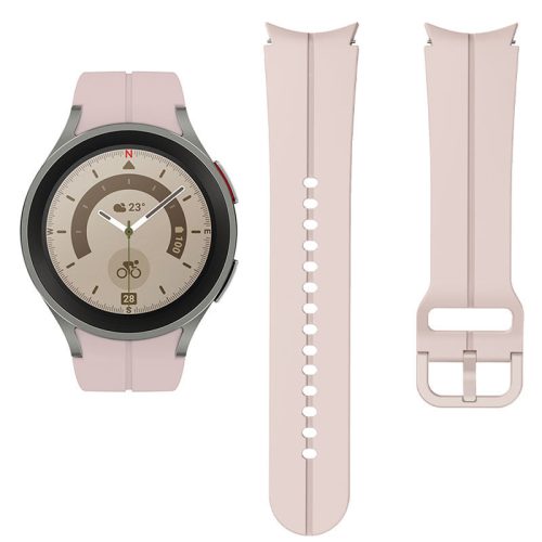 MYBANDZ Sportos szilikon óraszíj Galaxy Watch 4-5-6 /halvány pink-rés nélkül/ 20mm