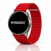 MYBANDZ Mágneses loop bőróraszíj /piros/ 20mm