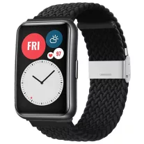MYBANDZ Elasztikus szövet szíj /fekete/-Huawei Watch Fit 2