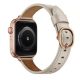 Apple Watch körcsatos bőróraszíj fém csattal /krémfehér/ 42/44/45/49 mm