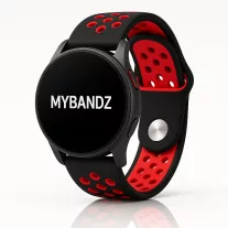 MYBANDZ Lélegző szilikon óraszíj / fekete-piros / 22mm