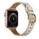 Apple Watch körcsatos bőróraszíj fém csattal /krémfehér/ 38/40/41 mm