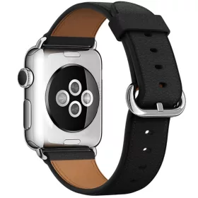 Apple Watch bőróraszíj /fekete/ 44/45/46/49 mm