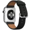 Apple Watch bőróraszíj /fekete/ 44/45/46/49 mm