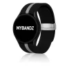 MYBANDZ Csíkos szilikon óraszíj Galaxy Watch 4-5-6-7 /fekete-szürke/ 20mm