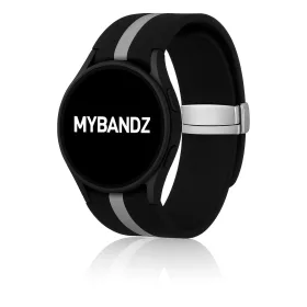   MYBANDZ Csíkos szilikon óraszíj Galaxy Watch 4-5-6-7 /fekete-szürke/ 20mm