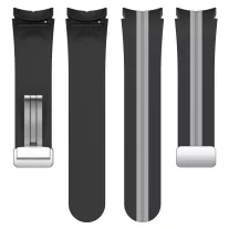   MYBANDZ Csíkos szilikon óraszíj Galaxy Watch 4-5-6-7 /fekete-szürke/ 20mm