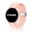 MYBANDZ Csíkos szilikon óraszíj Galaxy Watch 4-5-6-7 /pink-fehér/