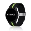 MYBANDZ Csíkos szilikon óraszíj Galaxy Watch 4-5-6-7 /fekete-zöld/