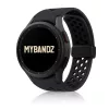 MYBANDZ Lélegző mágneszáras szilikon óraszíj Galaxy Watch 4-5-6-7 /fekete(fekete csat)