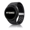 MYBANDZ Lélegző mágneszáras szilikon óraszíj Galaxy Watch 4-5-6-7 /fekete(ezüst csat)