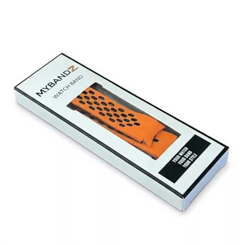 MYBANDZ Lélegző mágneszáras szilikon óraszíj /narancs-fekete(fekete csat) Galaxy Watch 4-5-6-7