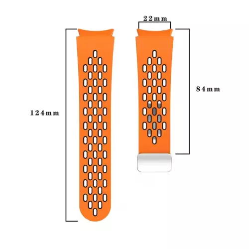 MYBANDZ Lélegző mágneszáras szilikon óraszíj /narancs-fekete(fekete csat) Galaxy Watch 4-5-6-7