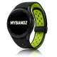 MYBANDZ Lélegző mágneszáras szilikon óraszíj /fekete-zöld Galaxy Watch 4-5-6-7