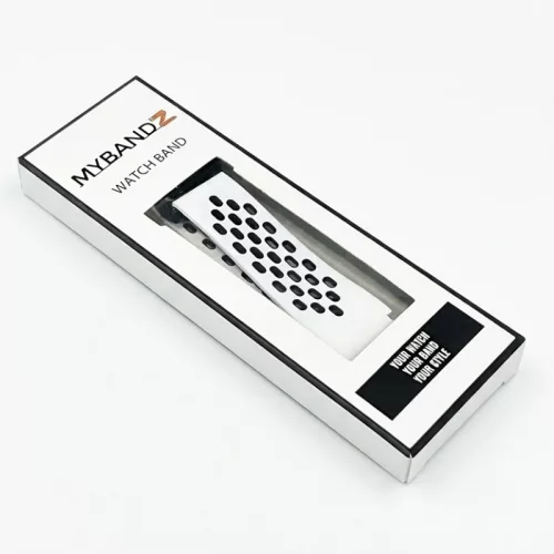 MYBANDZ Lélegző mágneszáras szilikon óraszíj /fehér-fekete Galaxy Watch 4-5-6-7-7