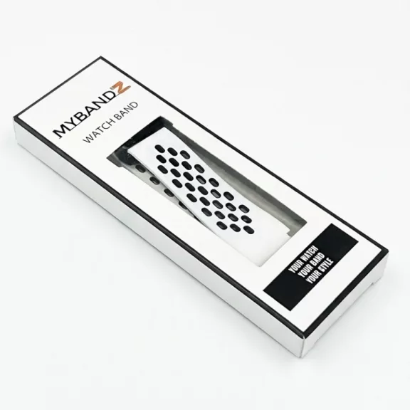 MYBANDZ Lélegző mágneszáras szilikon óraszíj /fehér-fekete Galaxy Watch 4-5-6-7-7