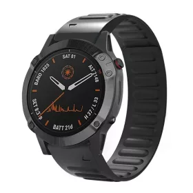   MYBANDZ Kétrészes mágneses szilikon szíj - fekete (Garmin 26mm QF)