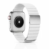   Apple Watch mágneses bőróraszíj fém csattal /fehér/ 40/41 és 42mm