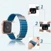 Apple Watch mágneses bőróraszíj fém csattal /kék/ 40/41 és 42mm