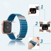 Apple Watch mágneses bőróraszíj fém csattal /kék/ 42/44/45/49 mm