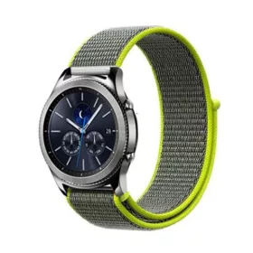  MYBANDZ Tépőzáras rugalmas szövet óraszíj / szürke-neon zöld / 20mm