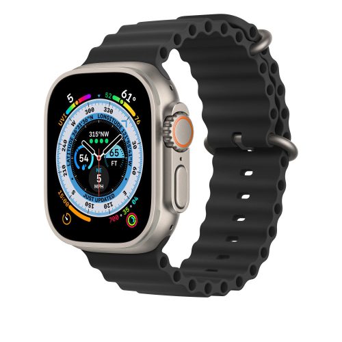 Apple Watch Ocean szilikon óraszíj /fekete/ 42/44/45/49 mm