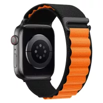   Apple Watch Alpesi szövet óraszíj /fekete-narancs/ 44/45/46/49 mm